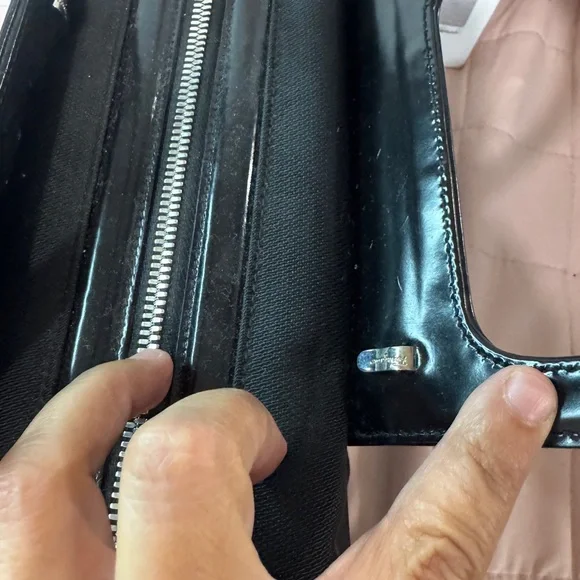 Vintage Salvatore Ferragamo Black Nylon & Patent Leather Mini Bag - Picture 7 of 9